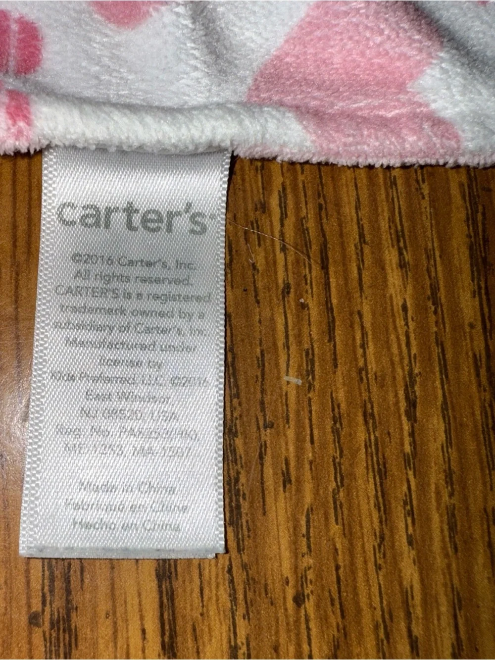 Carters Pink Hearts Bunny Rabbit Plush Baby Security Blanket Lovey Toy 2016